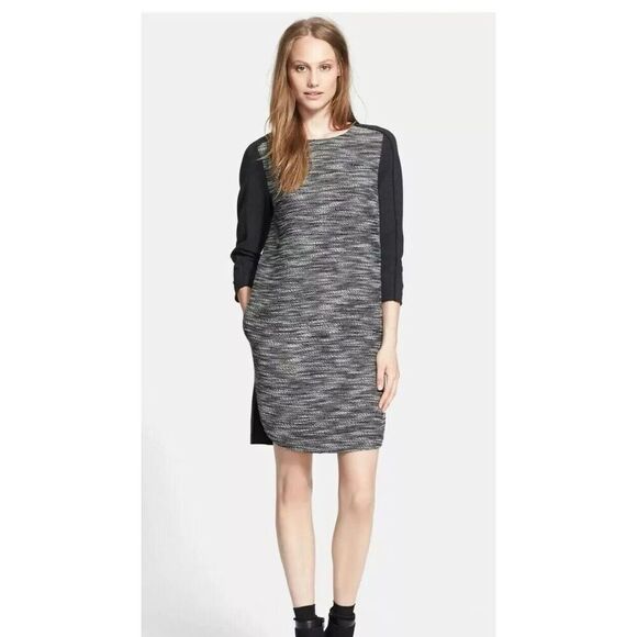 Vince Tweed Wool Blend Textured Shift Dress Size Large - Picture 1 of 15